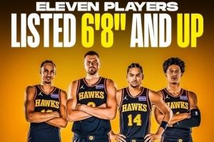 “高人”云集!老鹰新赛季阵容中13名球员身高2米03及以上